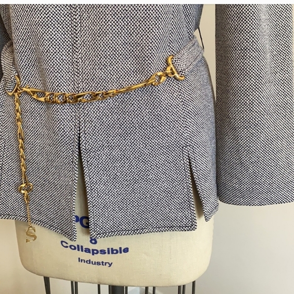 St. John Collection Sport Jersey Chain Belt Zip Jacket - Picture 5 of 10